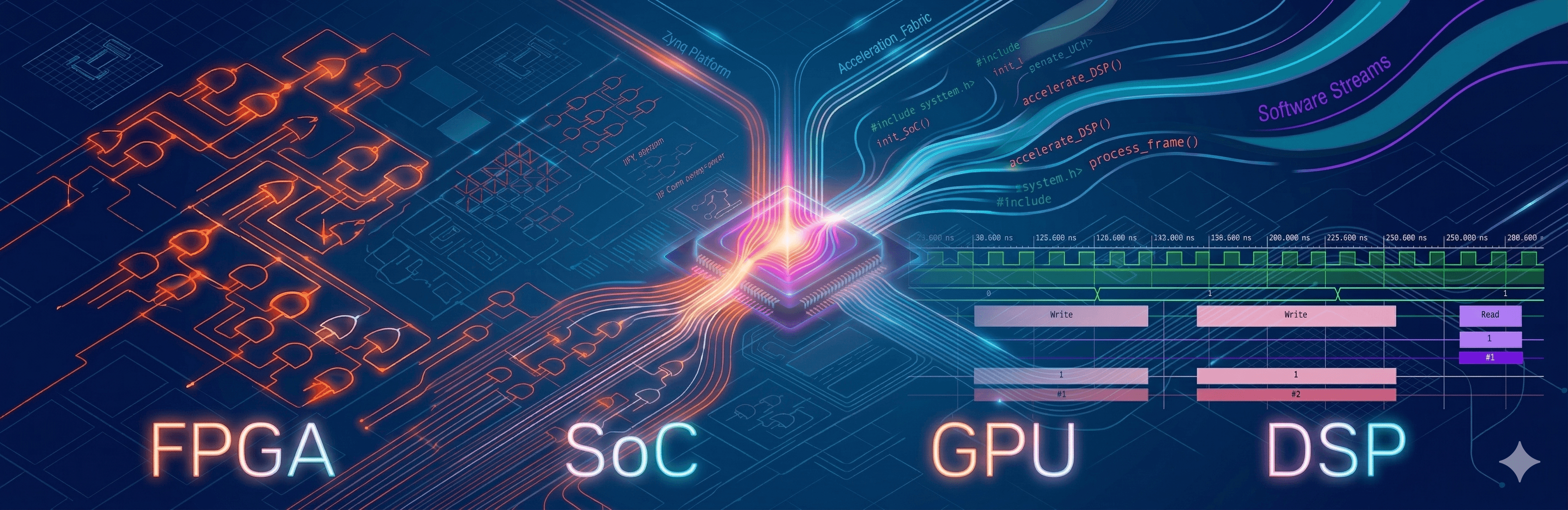 FPGA and SoC integration for programmable logic and hardware-software co-design
